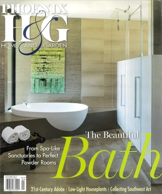 A magazine cover with a bath tub and toilet