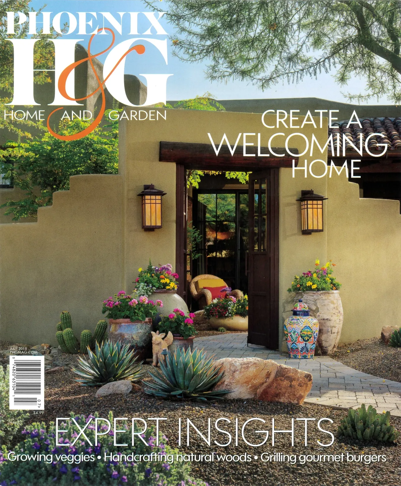 A magazine cover with a house and garden