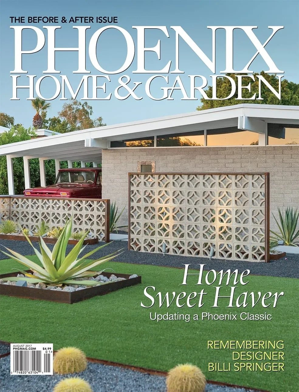 A magazine cover with an outdoor area and plants.